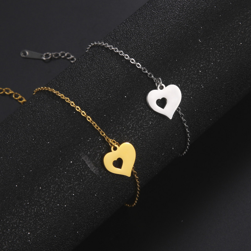 Kkjoy mados aukso spalvos nerūdijantis plienas vasaros apvalios tuščiavidurės meilės širdies kulkšnys moterims papuošalų dovana moteriai didmeninė prekyba