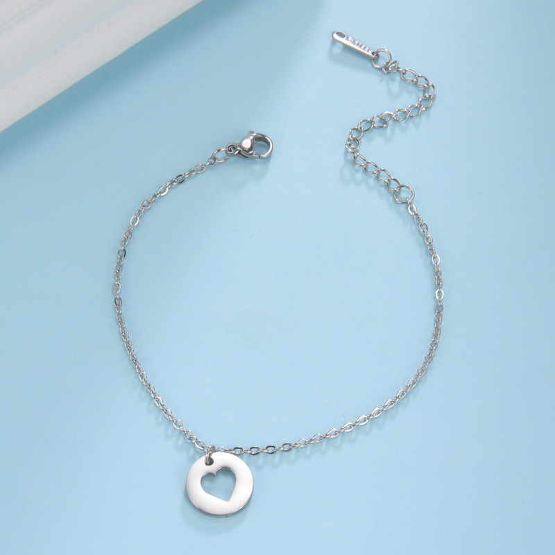 Kkjoy mados aukso spalvos nerūdijantis plienas vasaros apvalios tuščiavidurės meilės širdies kulkšnys moterims papuošalų dovana moteriai didmeninė prekyba