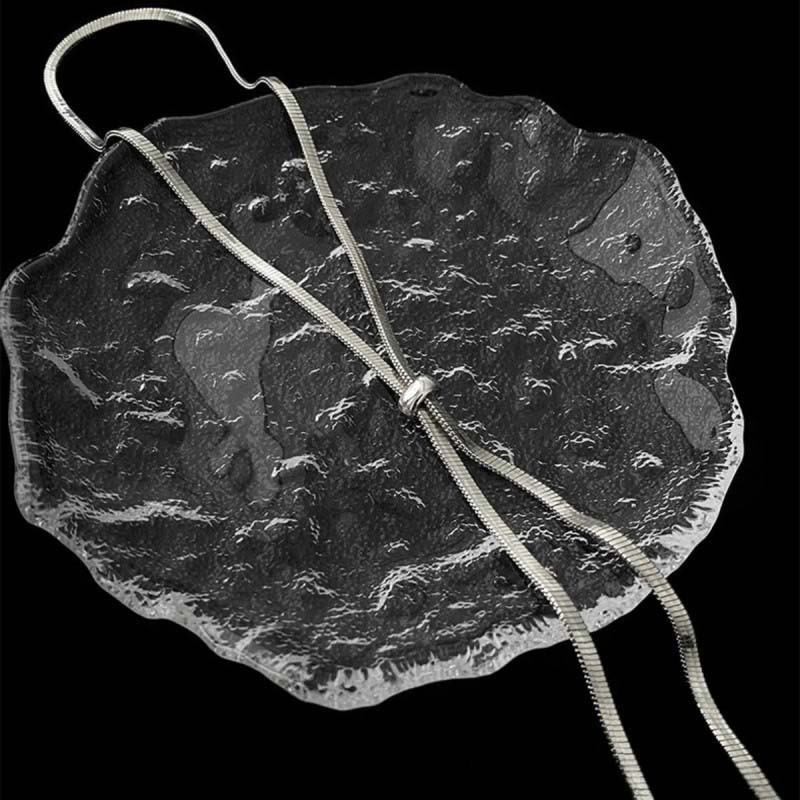 Colier cu lanț lung de oase de șarpe din metal la modă pentru femei Hip Hop de culoare argintie Colier cu lanț de pulover bijuterii 2023 nou