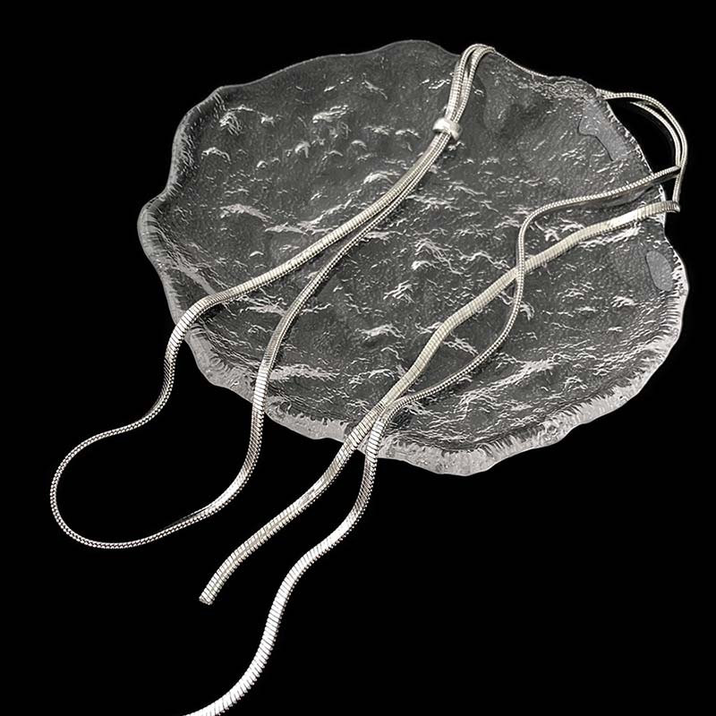 Colier cu lanț lung de oase de șarpe din metal la modă pentru femei Hip Hop de culoare argintie Colier cu lanț de pulover bijuterii 2023 nou