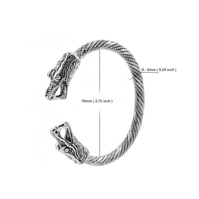 Skyrim Vintage dubultā pūķa galva dzīvnieku rokassprādzes Ziemeļvalstu skandināvu vīriešu aproce aproces Rokassprādzes Rotaslietas Aksesuāri Dāvana