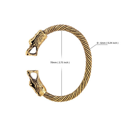 Skyrim Vintage dubultā pūķa galva dzīvnieku rokassprādzes Ziemeļvalstu skandināvu vīriešu aproce aproces Rokassprādzes Rotaslietas Aksesuāri Dāvana