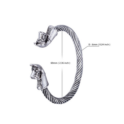 Skyrim Vintage dubultā pūķa galva dzīvnieku rokassprādzes Ziemeļvalstu skandināvu vīriešu aproce aproces Rokassprādzes Rotaslietas Aksesuāri Dāvana