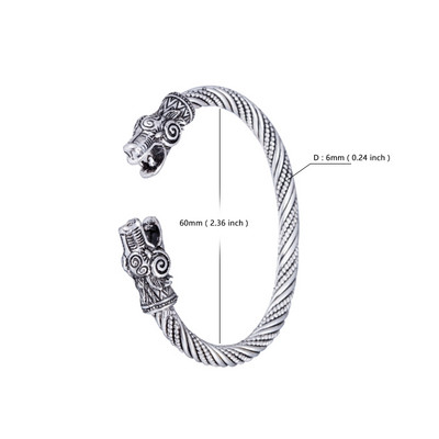 Skyrim Vintage dubultā pūķa galva dzīvnieku rokassprādzes Ziemeļvalstu skandināvu vīriešu aproce aproces Rokassprādzes Rotaslietas Aksesuāri Dāvana