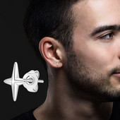 Mprainbow Four Point Star σκουλαρίκια για άντρες αγόρια, ανοξείδωτα σκουλαρίκια Never Fade Stud, Νέα μόδα κοσμήματα δώρα