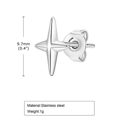 Mprainbow Four Point Star σκουλαρίκια για άντρες αγόρια, ανοξείδωτα σκουλαρίκια Never Fade Stud, Νέα μόδα κοσμήματα δώρα