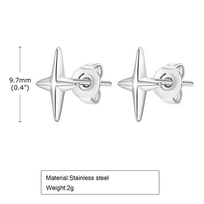 Mprainbow Four Point Star σκουλαρίκια για άντρες αγόρια, ανοξείδωτα σκουλαρίκια Never Fade Stud, Νέα μόδα κοσμήματα δώρα