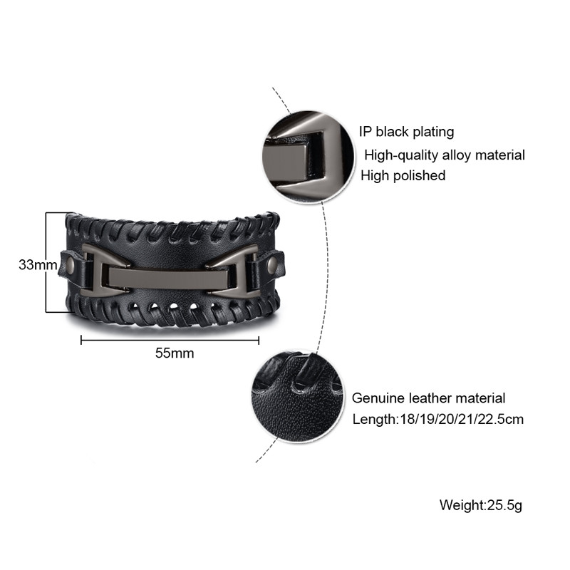 Vyriška odinė riešo apyrankė, Viking Wrap stiliaus apyrankė arba riešo rankogaliai, odinė rankovės plati odinė apyrankė, reguliuojamas dydis