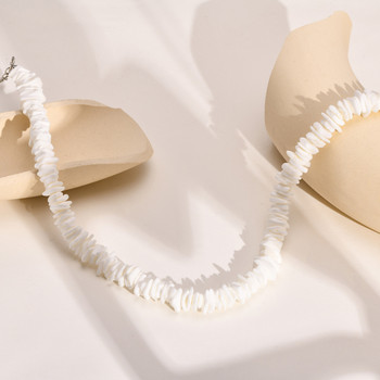 Bohemian Puka Shell Chain Necklace, Hawaiian Beach SeaShell Choker Necklace Женски подарък