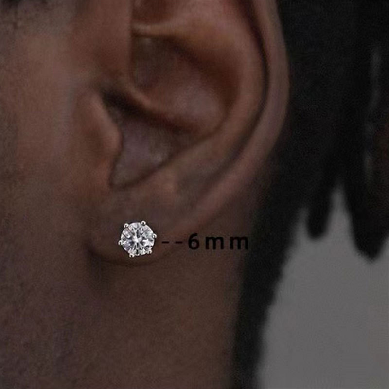 Σκουλαρίκια Hip Hop Ακρυλικό Ζιργκόν για Άντρες Rock 1PCS Γεωμετρικά σκουλαρίκια κρυστάλλου για γυναίκες Puck Bar Party Κοσμήματα Χονδρική