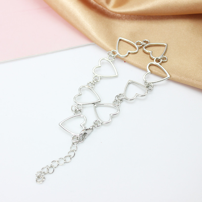 Uus mood kulla hõbedase värviga õõnsa südamega rannajahkruvõrud naistele trendikad jalaehted jalavõru Kingitus tüdrukule