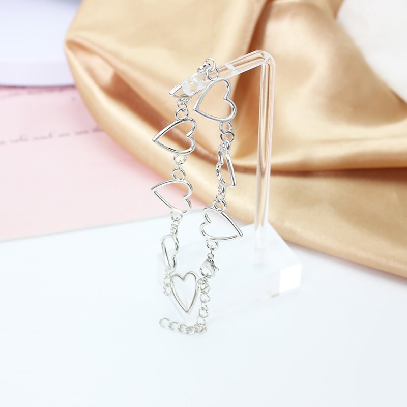 Uus mood kulla hõbedase värviga õõnsa südamega rannajahkruvõrud naistele trendikad jalaehted jalavõru Kingitus tüdrukule