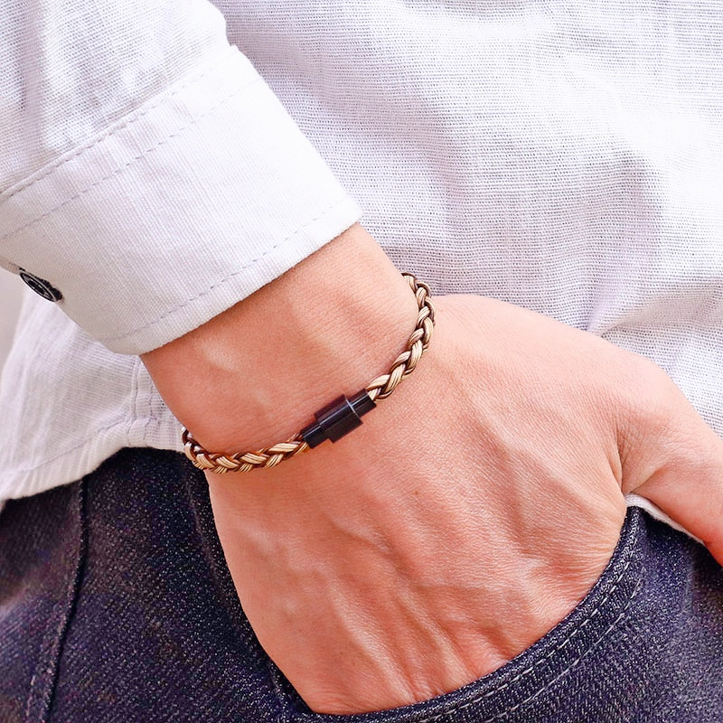 „Noter New“ vyriška odinė apyrankė nerūdijančio plieno magnetinė sagtis „Punk“ apyrankė „Cuir Homme“ rankų darbo senoviniai papuošalai, dovana jam