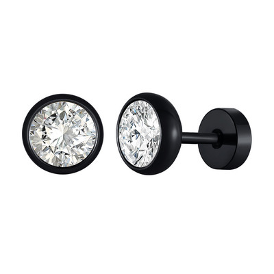 Apvalus rėmelio rinkinys kubiniai cirkonio smeigtukai auskarai moterims vyrams Dovana 8mm
