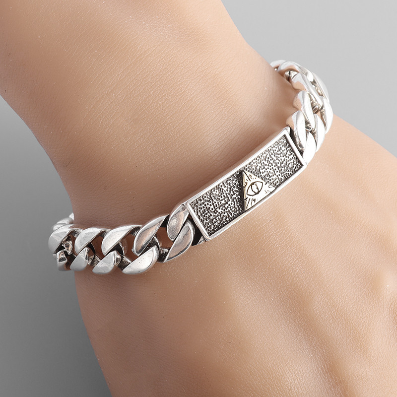 Vyriška mada God`s Eye Kubietiška grandinėlė apyrankė Viską matonti akių apyrankė Dominuojantis žavesys Madingi papuošalai Dovana