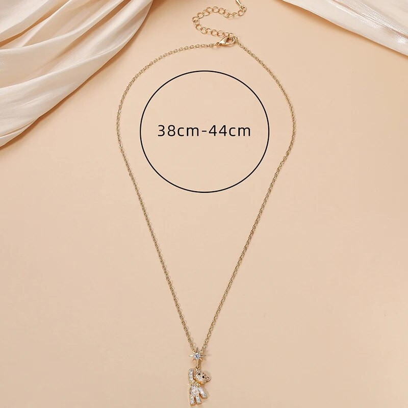 Obega armsad karu kaelakeed naistele kuubiktsirkoonist inkrusteeritud kuldne kaelakett naiste kaelakeed armsad ehted ripats