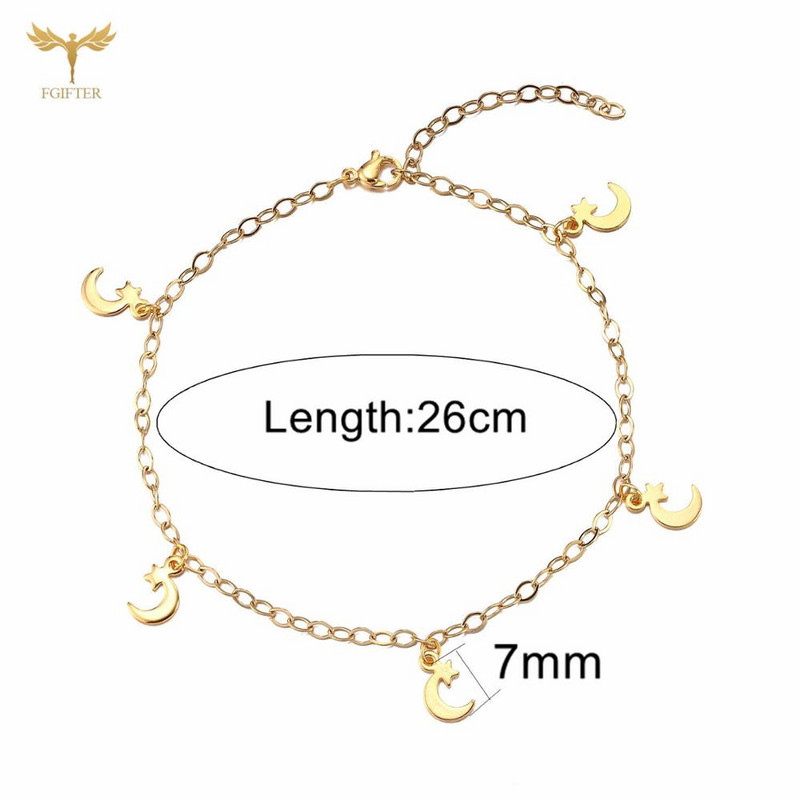 Auksinės nerūdijančio plieno kulkšnys Moon Star Butterfly 8 delfinų žavesiai apyrankės paplūdimio basomis basutėmis pėdų grandinėlės moteriški papuošalai