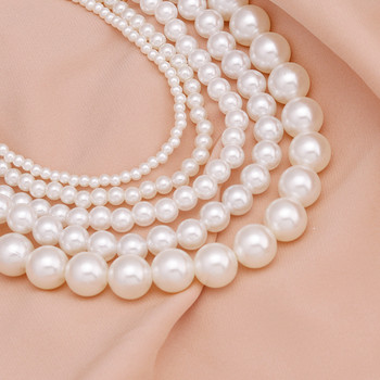 Κομψό Λευκό Απομίμηση Περλ Κολιέ Τσόκερ Μεγάλο Στρογγυλό Κολιέ Γάμου με Πέρλες Γυναικείο Γούρι Μόδα κοσμήματα
