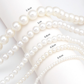 Κομψό Λευκό Απομίμηση Περλ Κολιέ Τσόκερ Μεγάλο Στρογγυλό Κολιέ Γάμου με Πέρλες Γυναικείο Γούρι Μόδα κοσμήματα