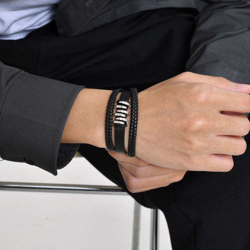 „Mprainbow“ sukrautos nagų apyrankės vyrams berniukams, žavinga kelių sluoksnių odinė virvinė apyrankė, nauja madinga papuošalai dovana jam