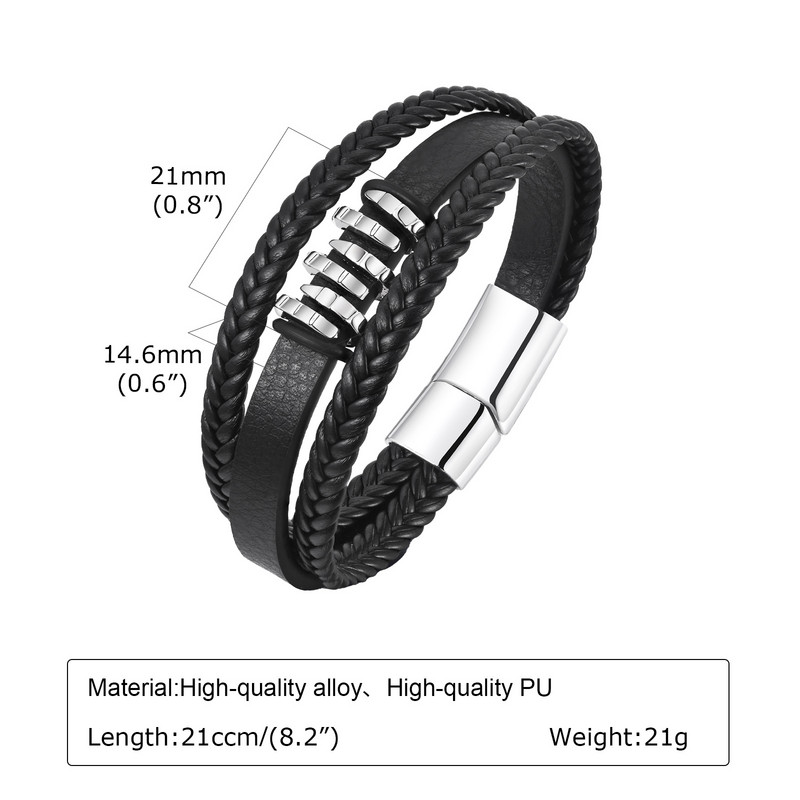 „Mprainbow“ sukrautos nagų apyrankės vyrams berniukams, žavinga kelių sluoksnių odinė virvinė apyrankė, nauja madinga papuošalai dovana jam