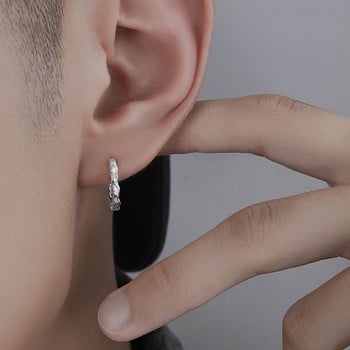 Класически мъжки обръч от неръждаема стомана Геометрична неправилна катарама за ухо Хип-хоп обеца за тийнейджъри Момче Обеци Пънк бижута за уши