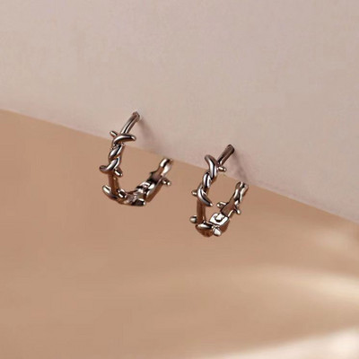 Klasisks vīriešu nerūsējošā tērauda stīpa ģeometriski neregulāras auss sprādzes hip-hop auskari tīņiem zēniem auskari panku ausu rotaslietas