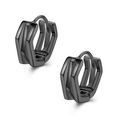 Klasisks vīriešu nerūsējošā tērauda stīpa ģeometriski neregulāras auss sprādzes hip-hop auskari tīņiem zēniem auskari panku ausu rotaslietas