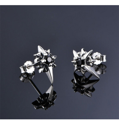 Klasisks vīriešu nerūsējošā tērauda stīpa ģeometriski neregulāras auss sprādzes hip-hop auskari tīņiem zēniem auskari panku ausu rotaslietas