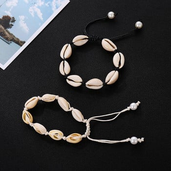 Αξεσουάρ Bohemian Natural Shell Anklets για Γυναικεία Κοσμήματα ποδιών Καλοκαιρινό Ξυπόλητα Βραχιόλια Παραλίας Αξεσουάρ με ιμάντα αστραγάλου με αλυσίδα στο πόδι