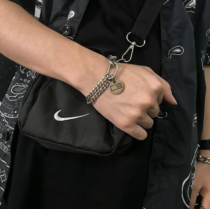 HUANZHI hõbedase värvi punk käevõru Klassikaline hiphop Harajuku paks kett, õhuke topelt ripatslüli ümmargune käevõru meestele ehted