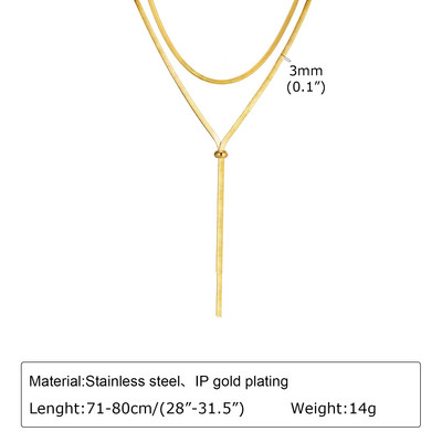 Vnoxi kihilised kaelakeed naistele, kullavärvi seksikad Y kaelakeed, roostevabast terasest rosaariumikett, kihilised helmed kaelakeed