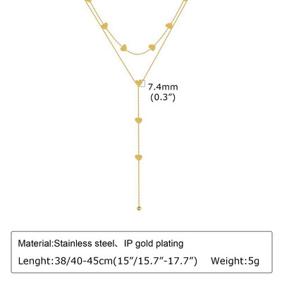 Vnoxi kihilised kaelakeed naistele, kullavärvi seksikad Y kaelakeed, roostevabast terasest rosaariumikett, kihilised helmed kaelakeed