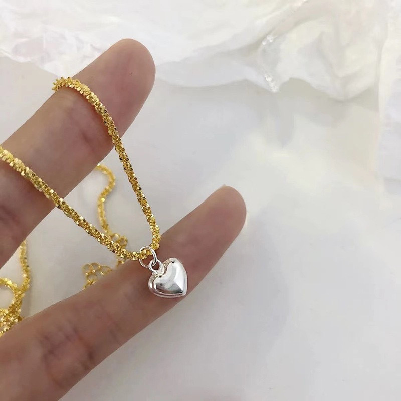 2024. aasta populaarne hõbedase värvi sädelev rangluukett Choker südamega kaelakee kaelarihm naistele ehted pulmapeo sünnipäevakingitus