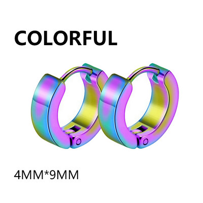 1paar punk-roostevabast terasest ümmargused ümmargused rõngaskõrvarõngad naistele, mitte tuhmuvad kõrvarõngad Hip-hop meeste ehted