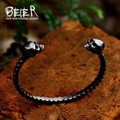 BEIER 2023 uue disainiga titaanist terasest pealuu käevõru skelett must retro käevõru meestele gooti lahedate ehete hulgimüügi kingitus