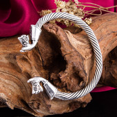 Skyrim Vintage dupla lófej mandzsetta karkötők indiai állatok ékszer karkötő vallásos férfi karszalag karkötők ajándékba