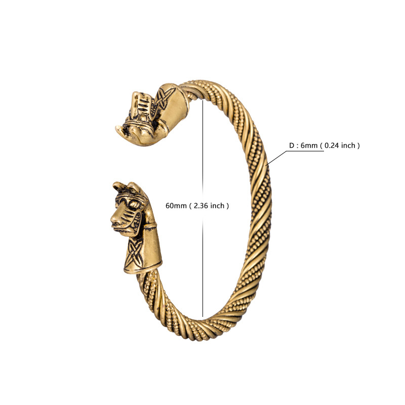 Skyrim Vintage dupla lófej mandzsetta karkötők indiai állatok ékszer karkötő vallásos férfi karszalag karkötők ajándékba