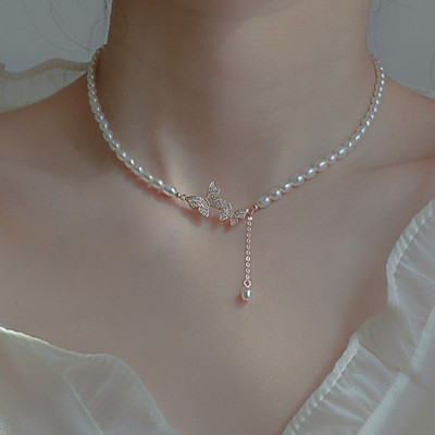 2023 m. naujos mados Kpop Pearl Choker karoliai Mieli dvigubo sluoksnio kvadratiniai pakabukai su karoliukais karoliai moterims, papuošalams, mergaitei