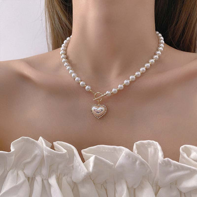 2023 m. naujos mados Kpop Pearl Choker karoliai Mieli dvigubo sluoksnio kvadratiniai pakabukai su karoliukais karoliai moterims, papuošalams, mergaitei