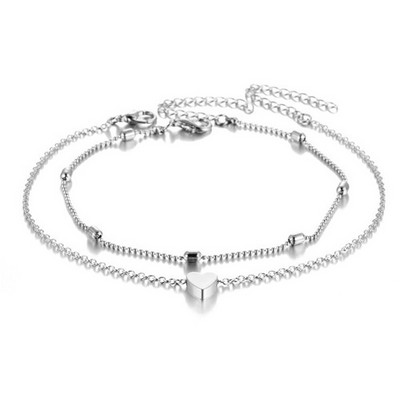 „Vienkim“ naujos vintage kryžiaus pakabos širdies kulkšnys moterims Daugiasluoksniai karoliukai, grandinėlė „Anklet“ 2020 m. apyrankė ant kojos pėdos paplūdimio papuošalai