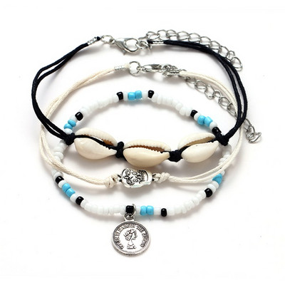 „Vienkim“ naujos vintage kryžiaus pakabos širdies kulkšnys moterims Daugiasluoksniai karoliukai, grandinėlė „Anklet“ 2020 m. apyrankė ant kojos pėdos paplūdimio papuošalai