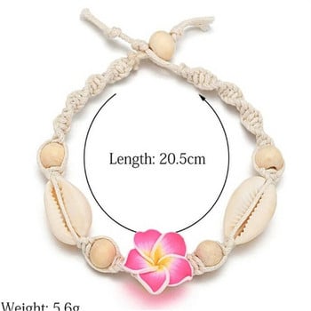 Bohemia Conch Beads Braiding Gleszens Сладка малка маргаритка Flower Foot Veriga за жени Момичета Summer Beach Charm Гривна Аксесоари