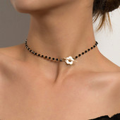 Spalvingi karoliukai karoliai moterims kaklo grandinėlės Boho Choker karoliai Geometriniai kvadratiniai karoliukai papuošalai ant kaklo Vasaros aksesuarai