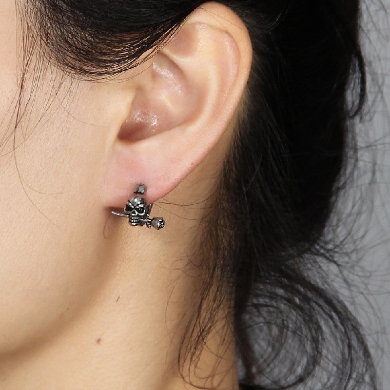 1 vnt. Nauji Punk vintažiniai maži auskarai moterims vyrams, nerūdijančio plieno kelių stilių hiphopo gotikiniai papuošalai ausims