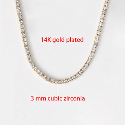 ZHOUYANG „Choker“ teniso grandinės karoliai moterims Prabangūs AAA+ kubiniai cirkoniai, trumpi lediniai „Hp Pop“ kaklo priedai Papuošalai OHN016