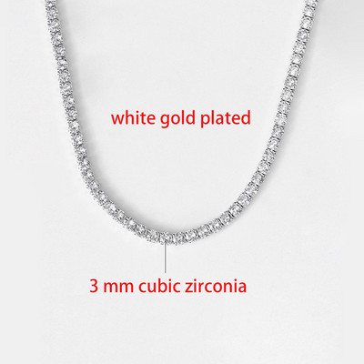 ZHOUYANG „Choker“ teniso grandinės karoliai moterims Prabangūs AAA+ kubiniai cirkoniai, trumpi lediniai „Hp Pop“ kaklo priedai Papuošalai OHN016