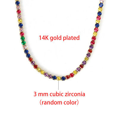 ZHOUYANG „Choker“ teniso grandinės karoliai moterims Prabangūs AAA+ kubiniai cirkoniai, trumpi lediniai „Hp Pop“ kaklo priedai Papuošalai OHN016
