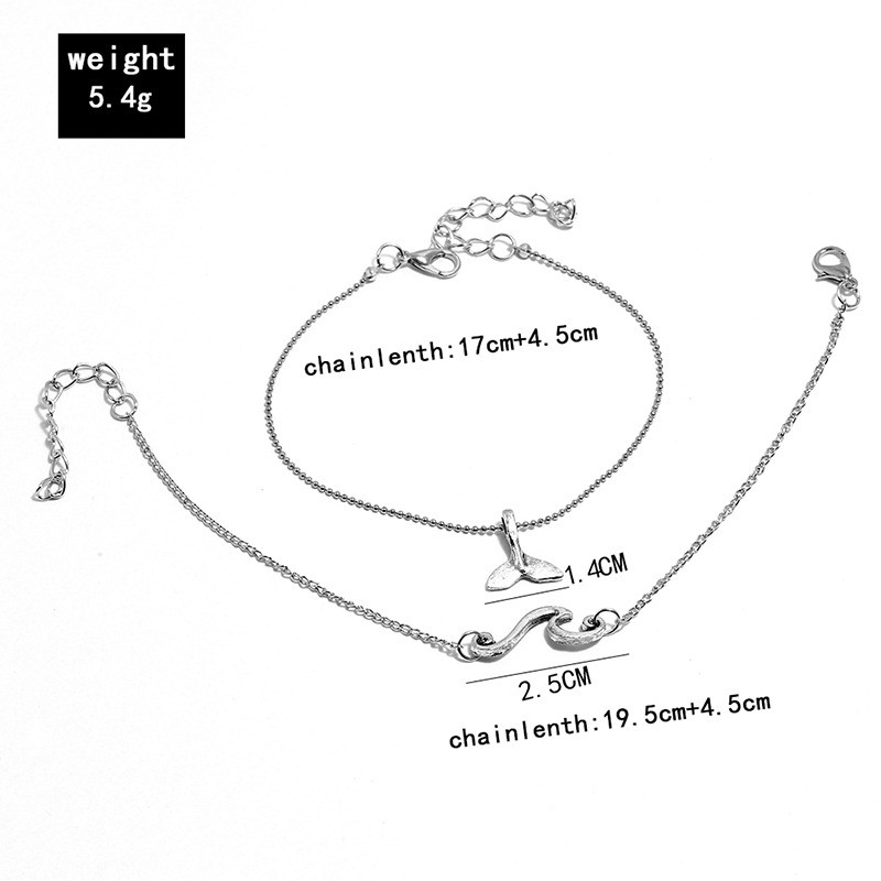 Bohemijos vandenyno bangos banginio uodegos apyrankės Moteriškos paplūdimio kulkšnies grandinėlės pėdų apyrankės vasaros papuošalai