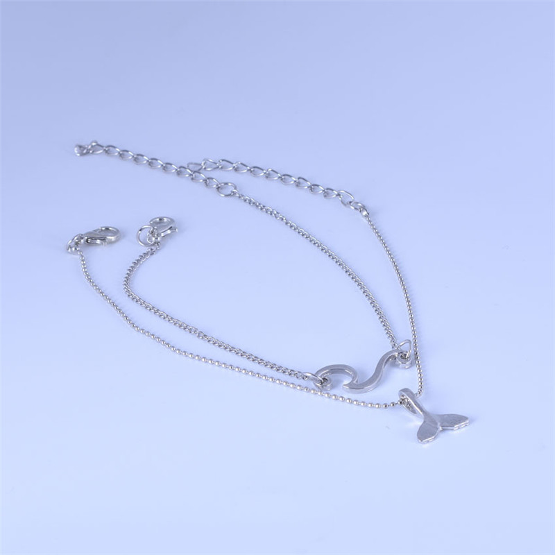 Bohemijos vandenyno bangos banginio uodegos apyrankės Moteriškos paplūdimio kulkšnies grandinėlės pėdų apyrankės vasaros papuošalai